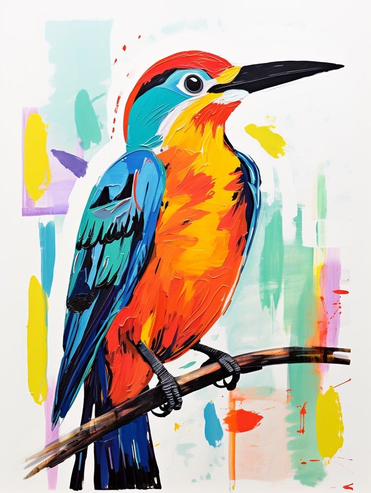 Colourful Bird Painting Woodpecker 2