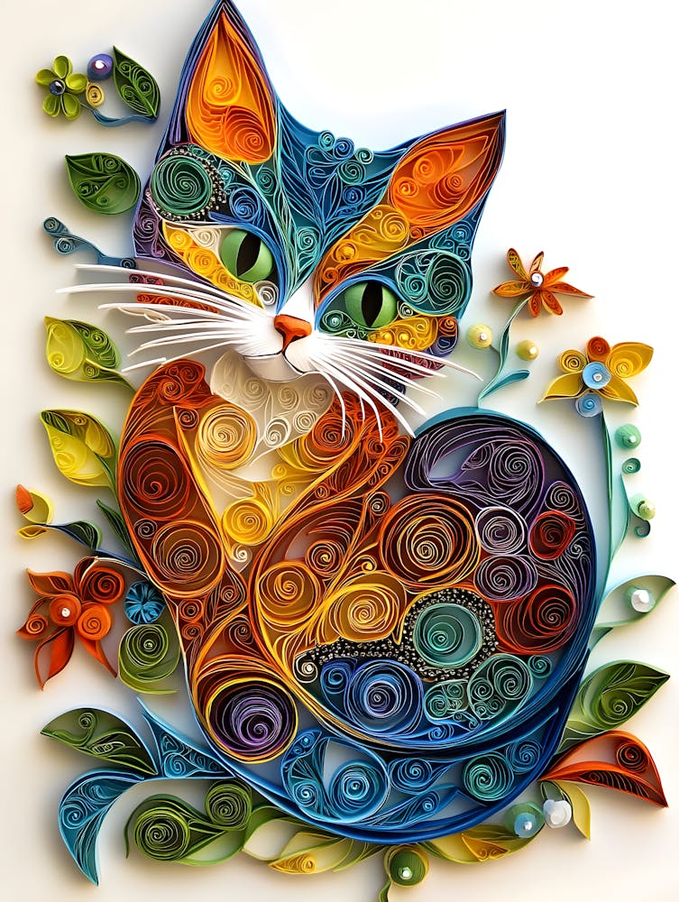 Quilling Cat 14