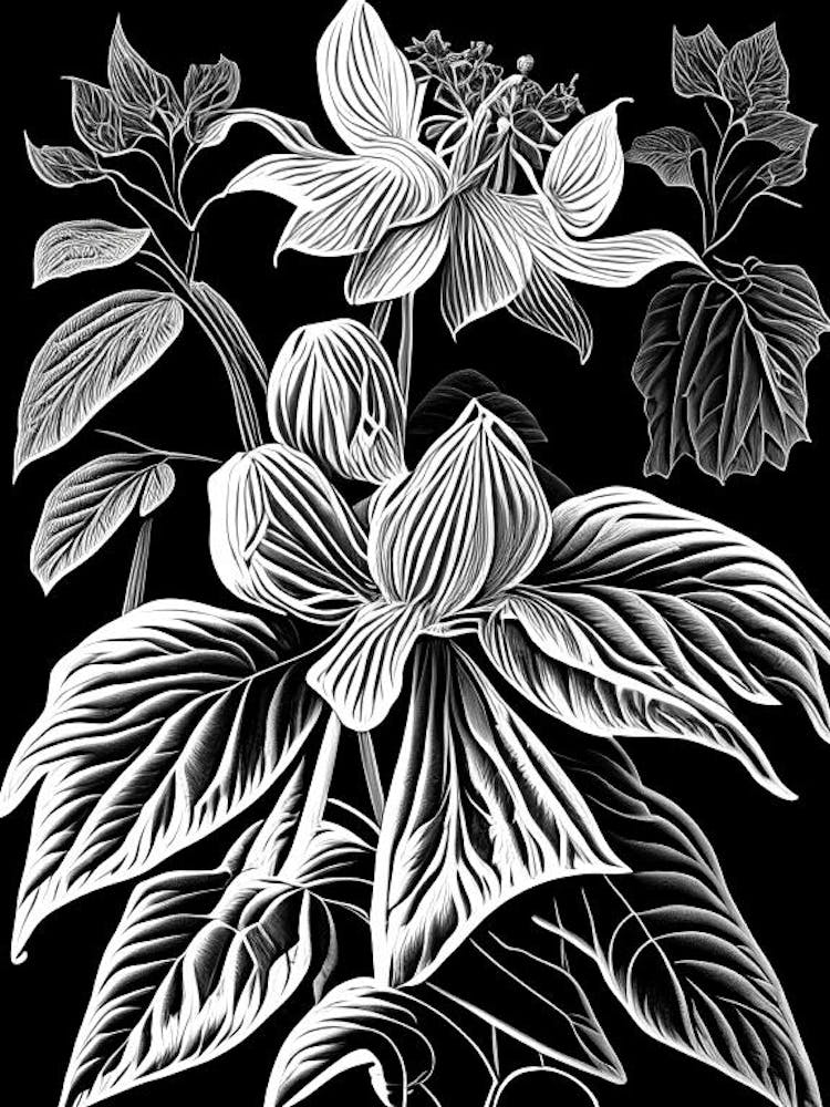 Mayapple Wildflower Linocut