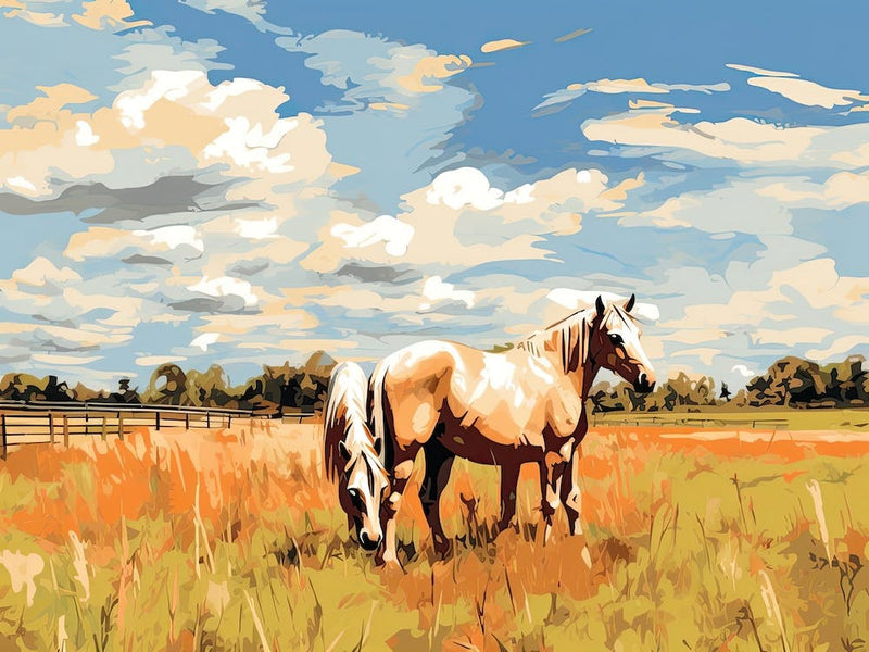 Horses Painting In Lexington Kentucky, Usa, Landscape 4