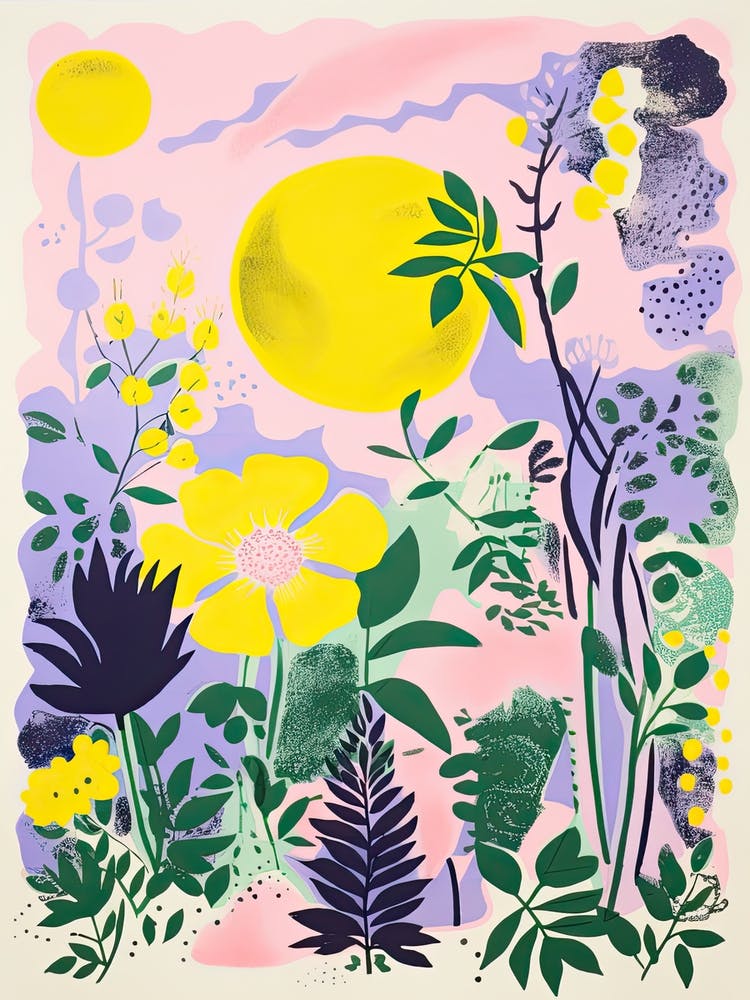 Abstract Botanical Risograph Style 10