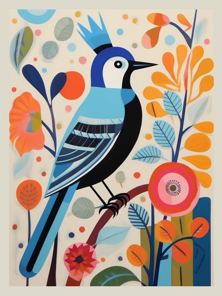 Colourful Scandi Bird Blue Jay 4