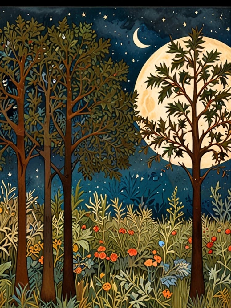 Moonlight In The Woods William Morris 2