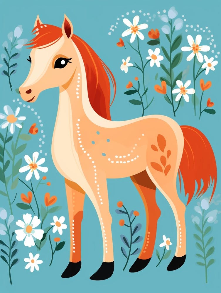 Baby Animal Illustration  Horse 1