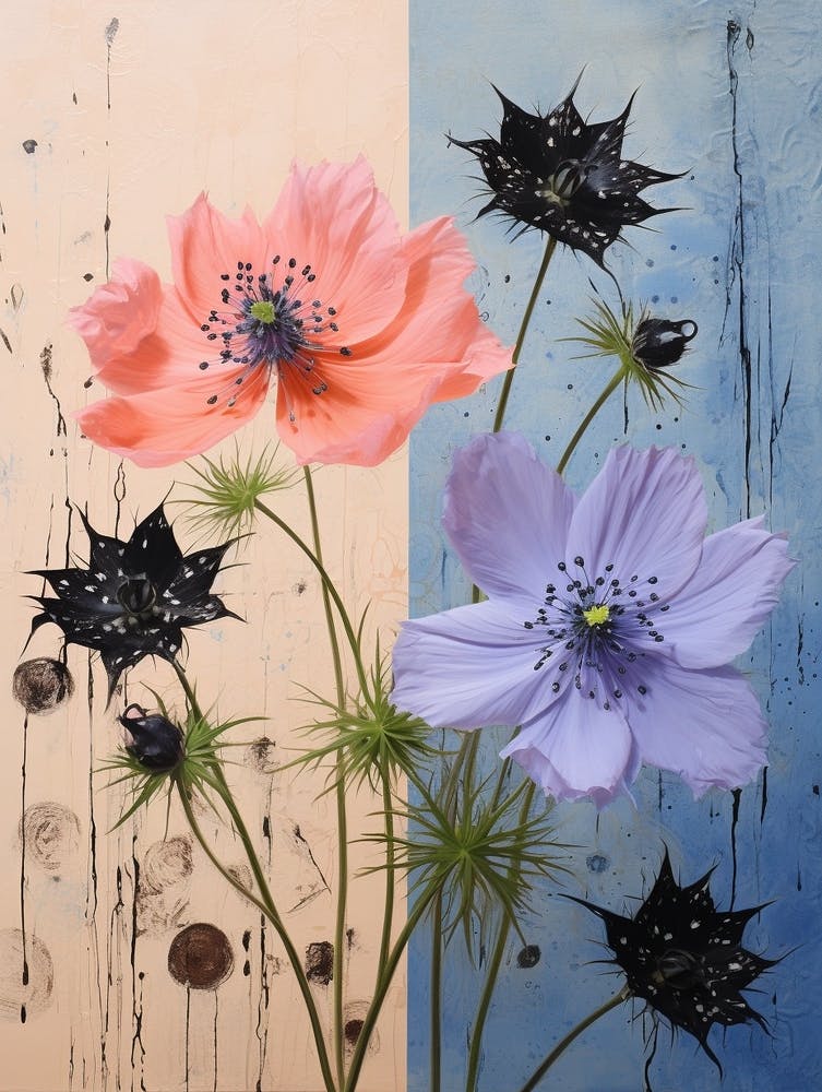 Surreal Florals Love In A Mist Nigella 1 Flower Painting