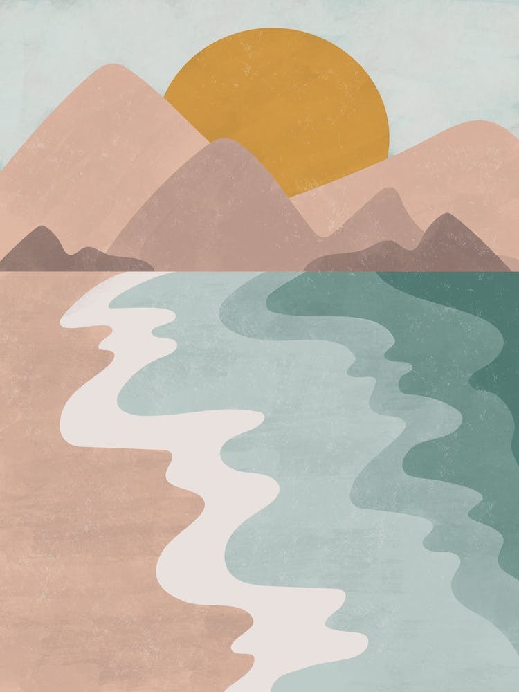Ocean and Mountain Sunrise