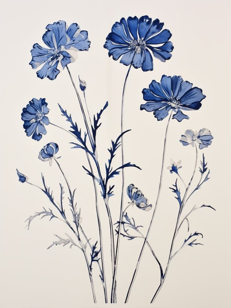 Blue Botanical Cosmos 3