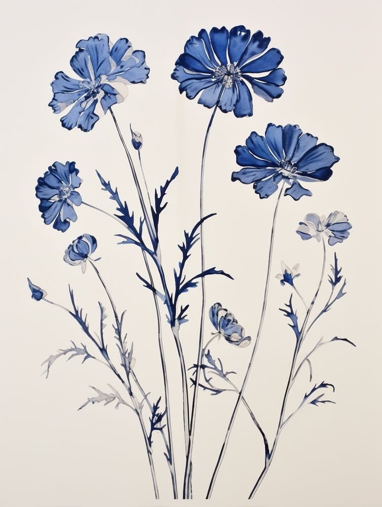 Blue Botanical Cosmos 3