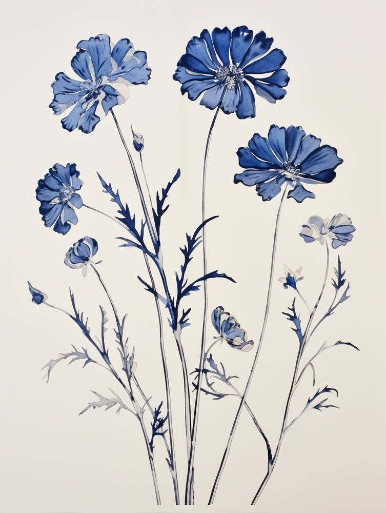 Blue Botanical Cosmos 3