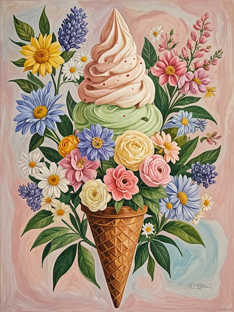 Flower Ice Cream Cone no2
