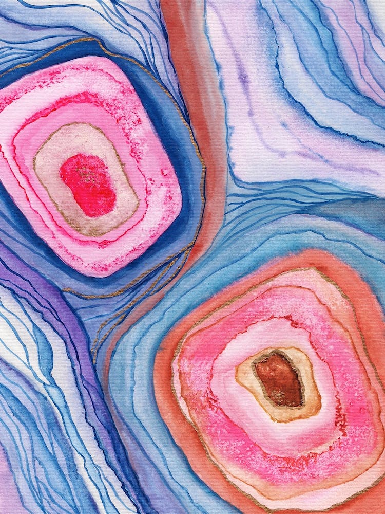 Agate Inspired Watercolor Abstract 4