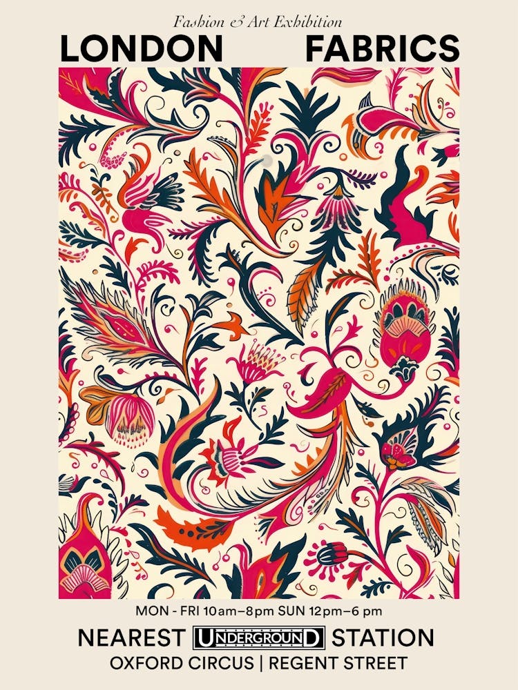 Poster Inspiring Floral London Fabrics Floral Pattern 2