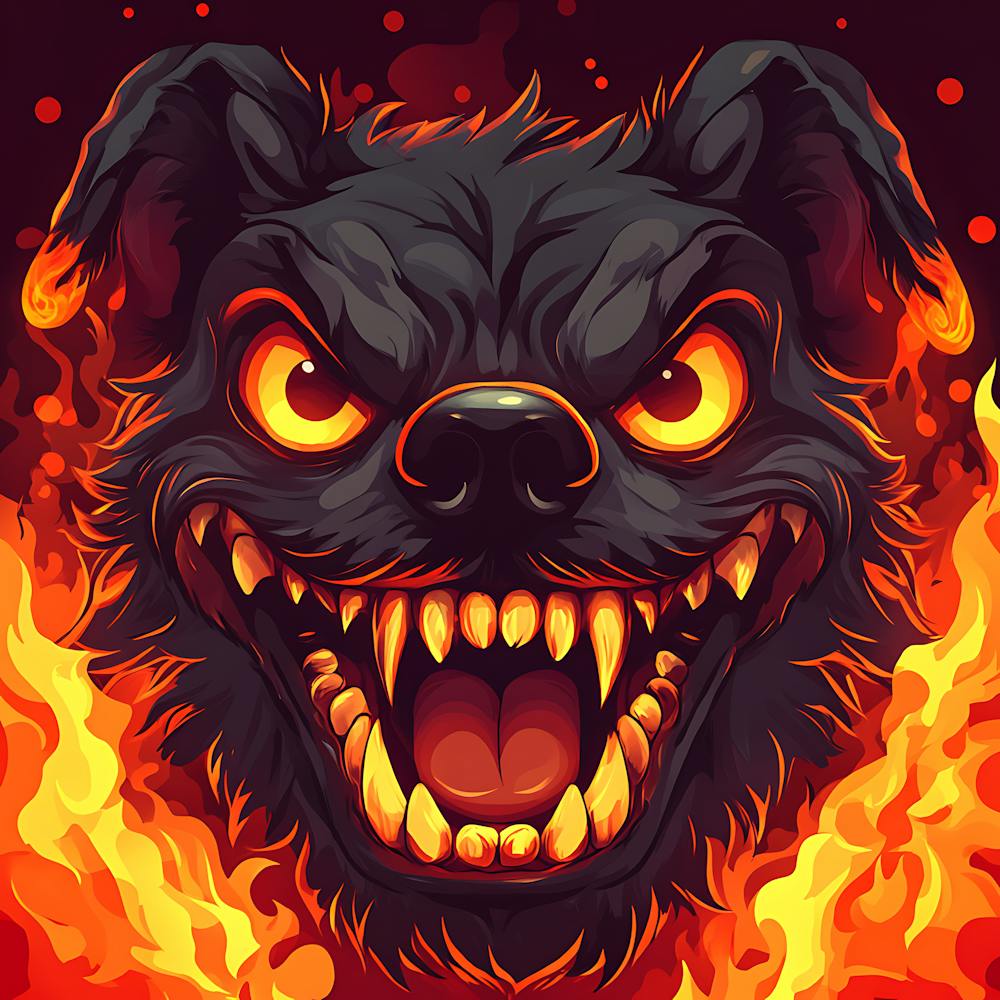 Scary Dog Emoji Dynamic Background