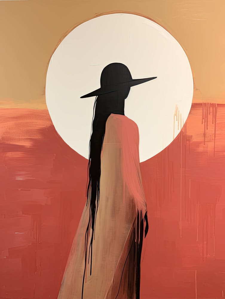 Woman In A Hat | | Boho print