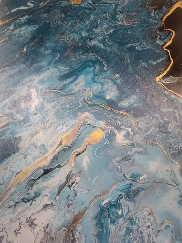 Blue And Gold Abstract Painting