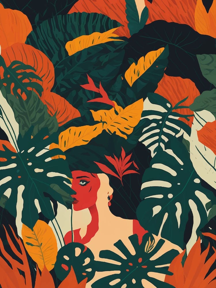 Amazon woman in Tropical Jungle