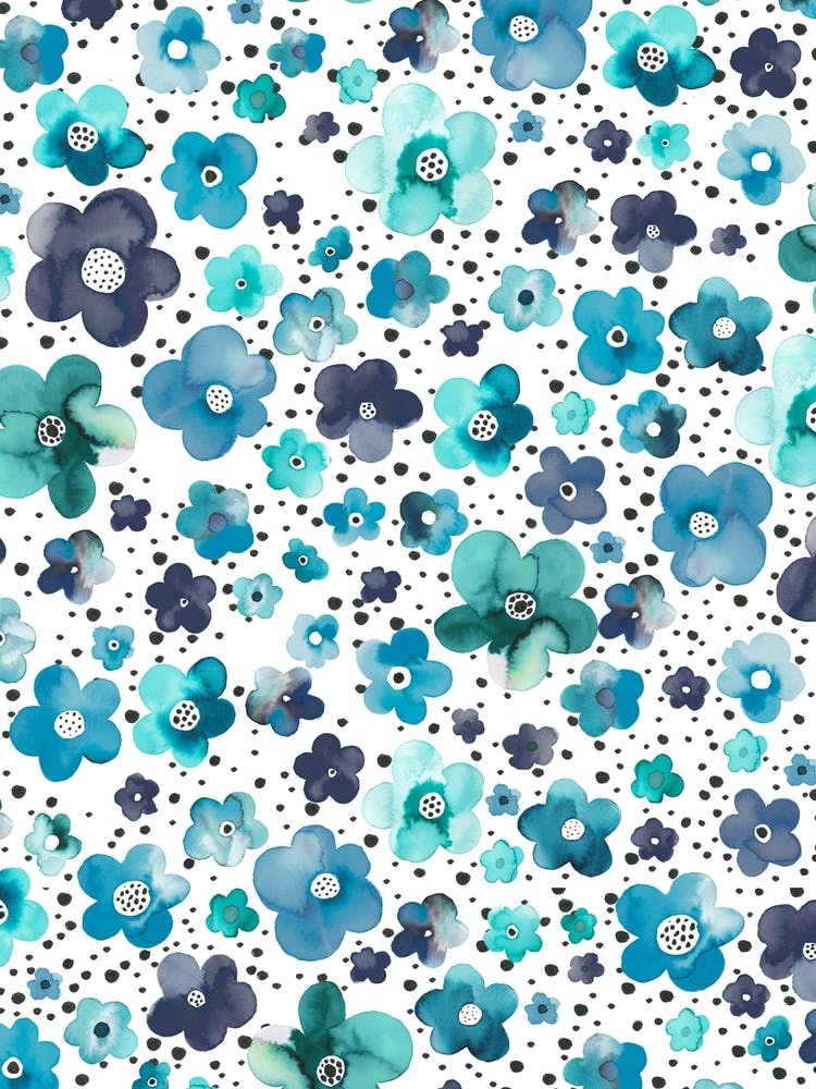 Dots Naive Flowers Blue