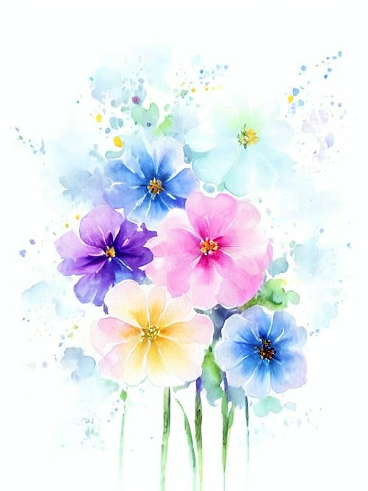 Statice 2 Watercolour Flower