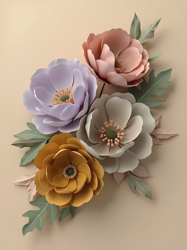 Neutral Bloom Composition with Soft Hues