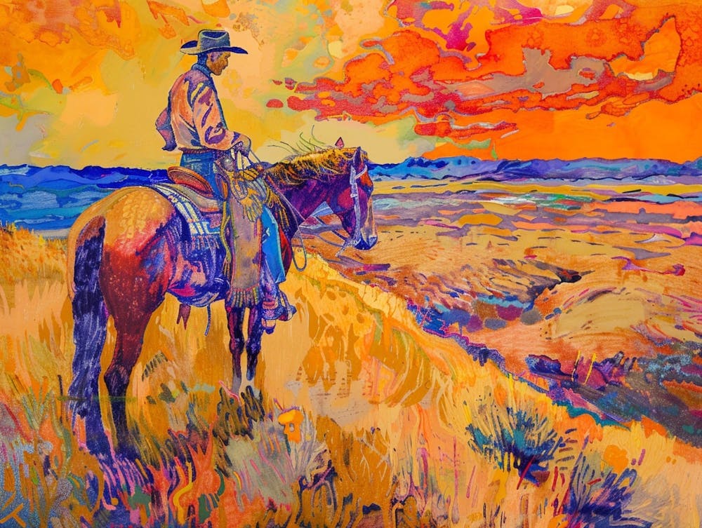 Cowboy Painting Great Plains 2