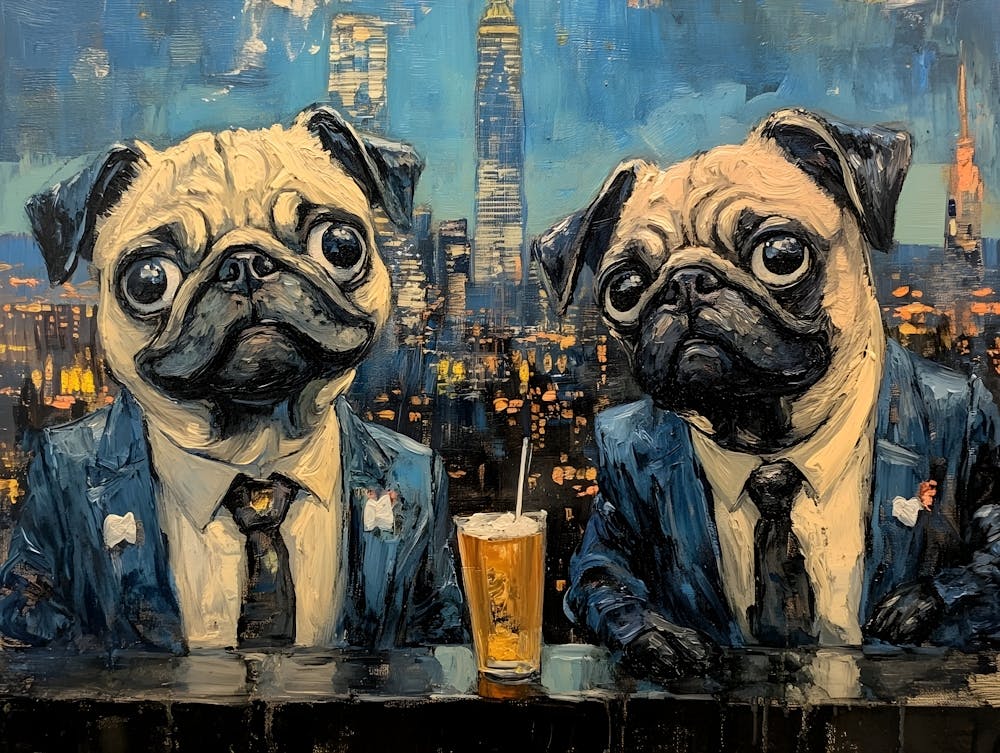 Gentleman Pugs At Nyc Rooftop Bar 6