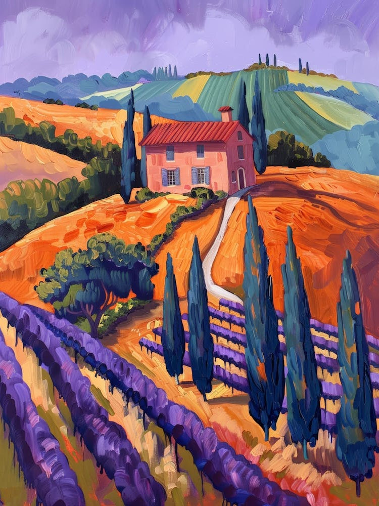 Lavender Fields In Tuscany