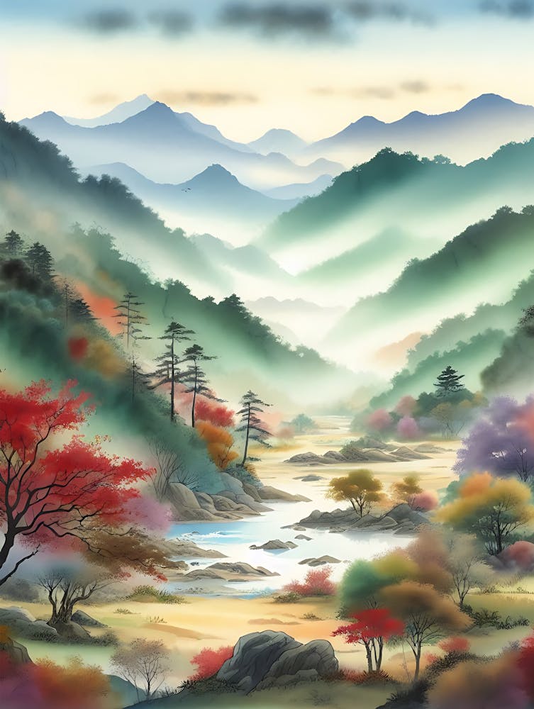 Watercolor Vibrant Country 11