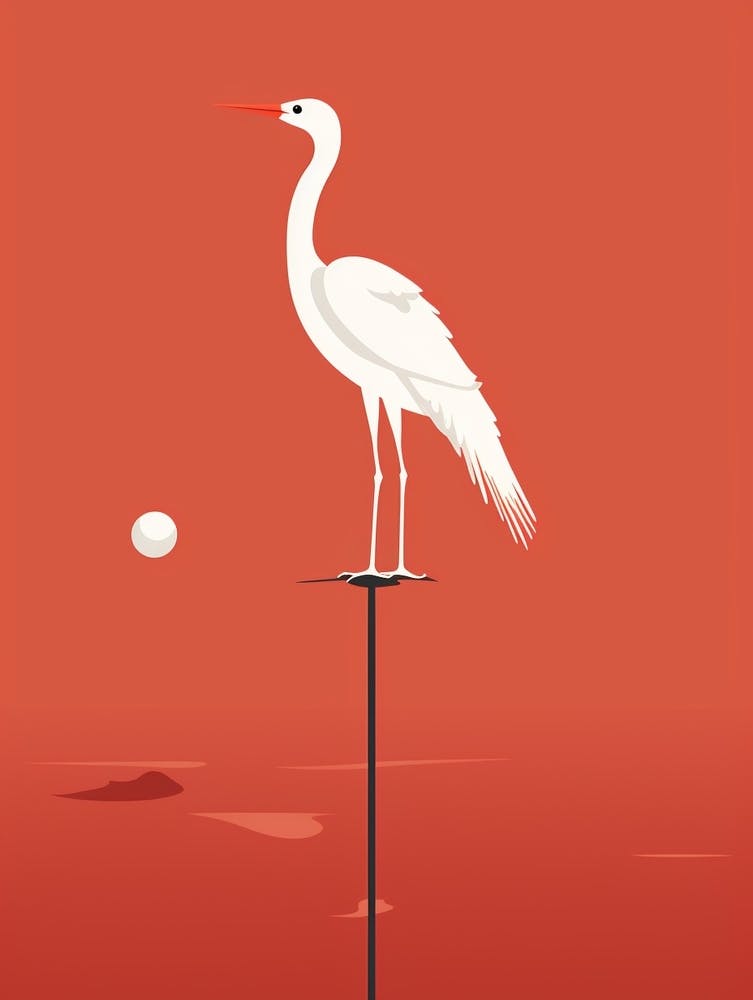 Minimalist Stork 1 Illustration