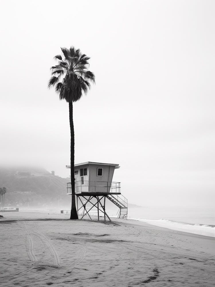 Malibu Black And White Analogue Photograph 1