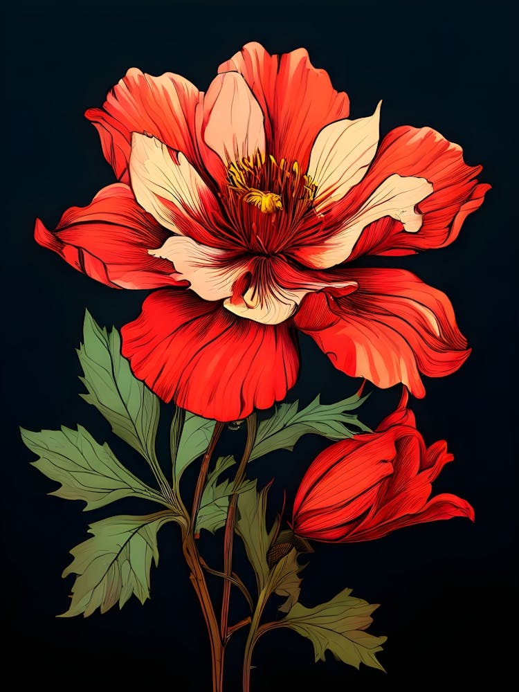 Red Poppy Flower 4