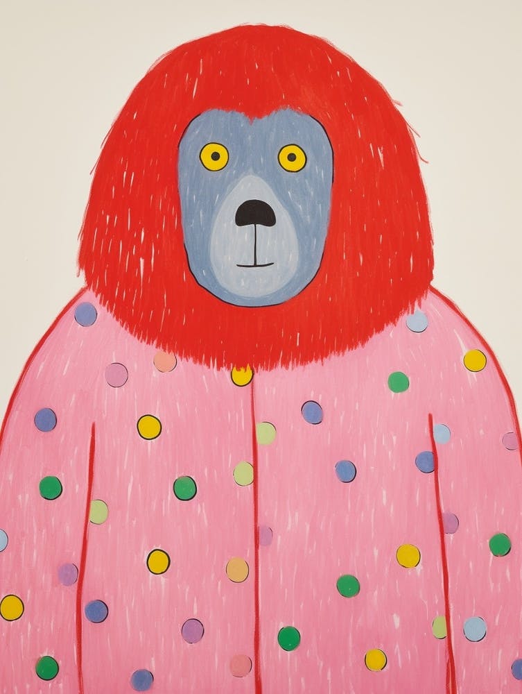 Pink Polka Dot Orangutan