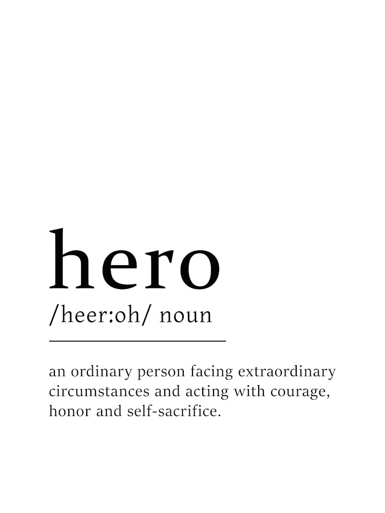 Hero Definition Poster - Dictionary