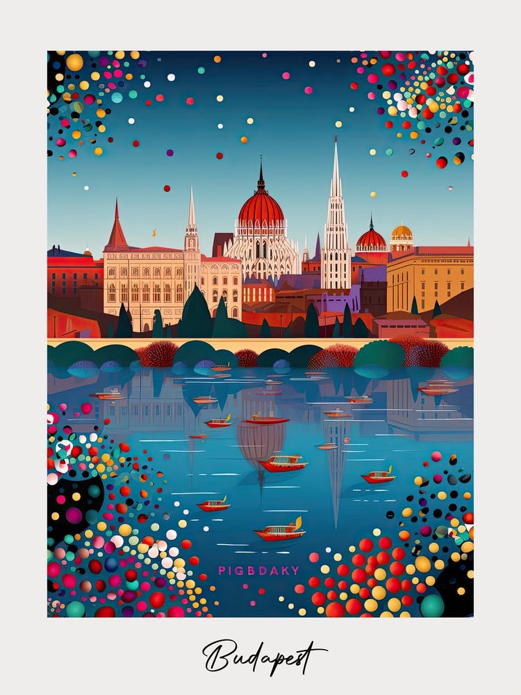 Poster Of Budapest, Illustration In The Style Of Pop Art 4