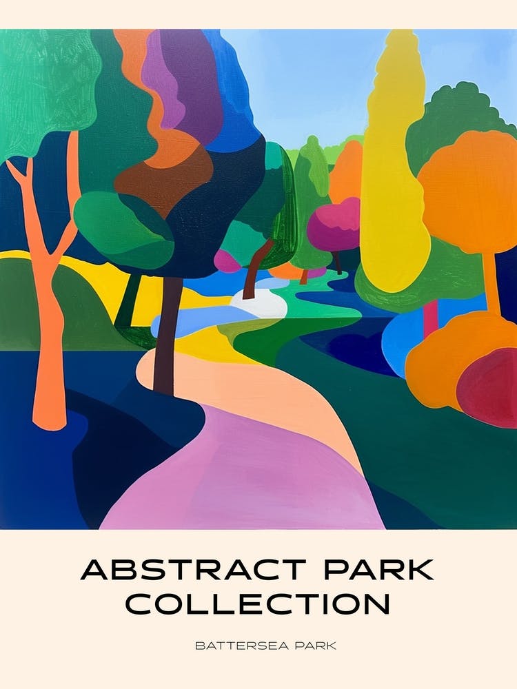 Abstract Park Collection Poster Battersea Park London 5