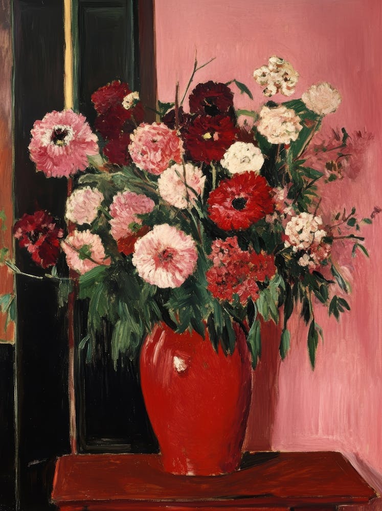 Flowers In A Red Vase 2