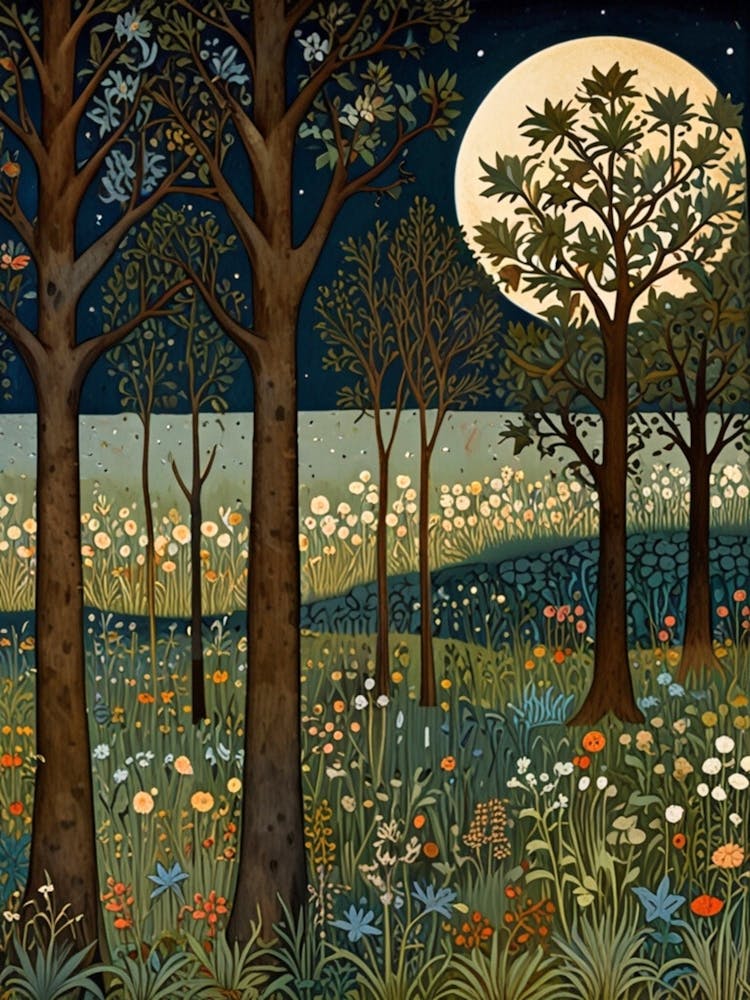 William Morris Moonlight In The Woods 51