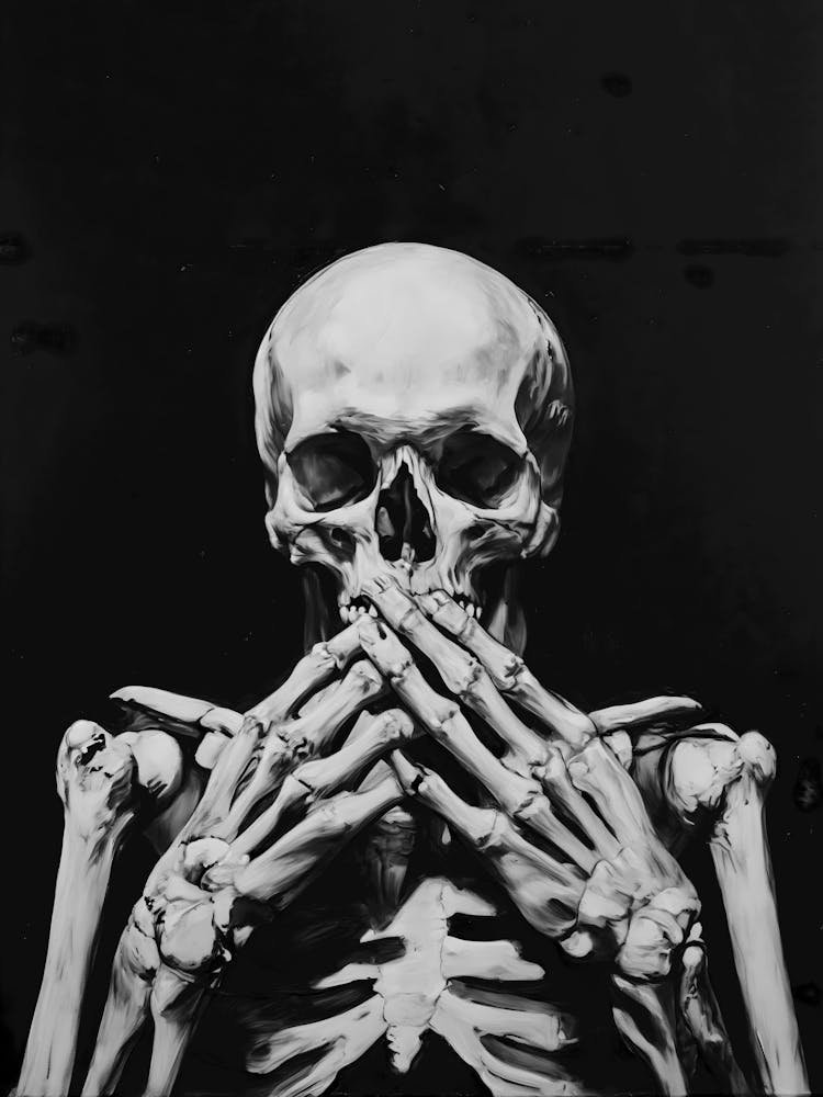 Skeleton With Hands Up