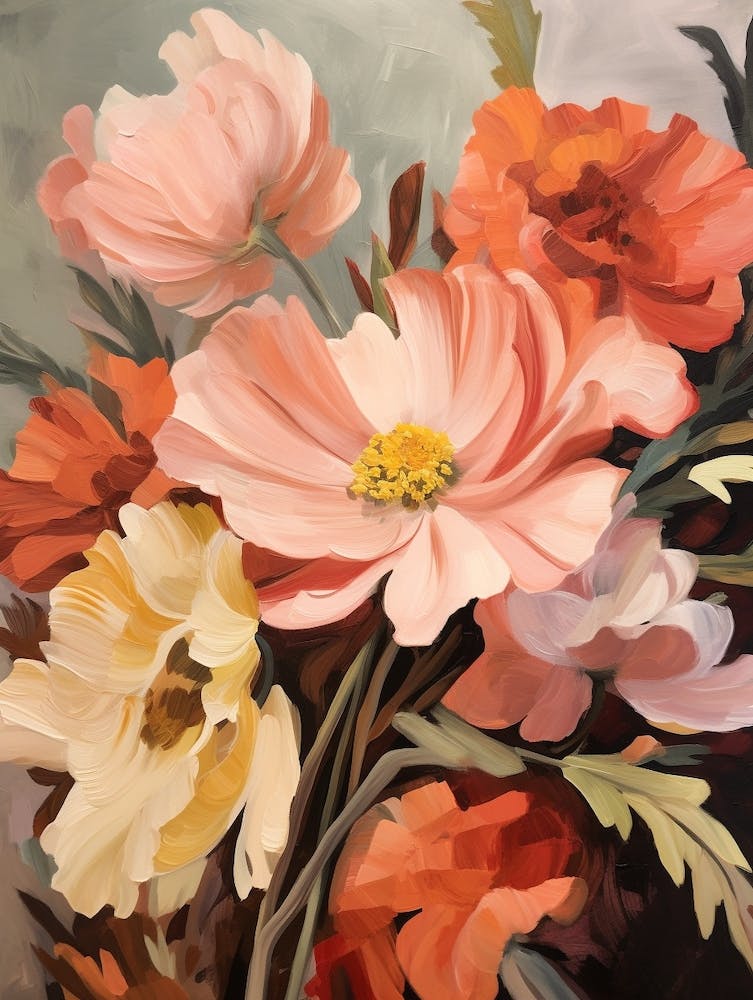 Herbstblumen-Gemälde Anemone 1