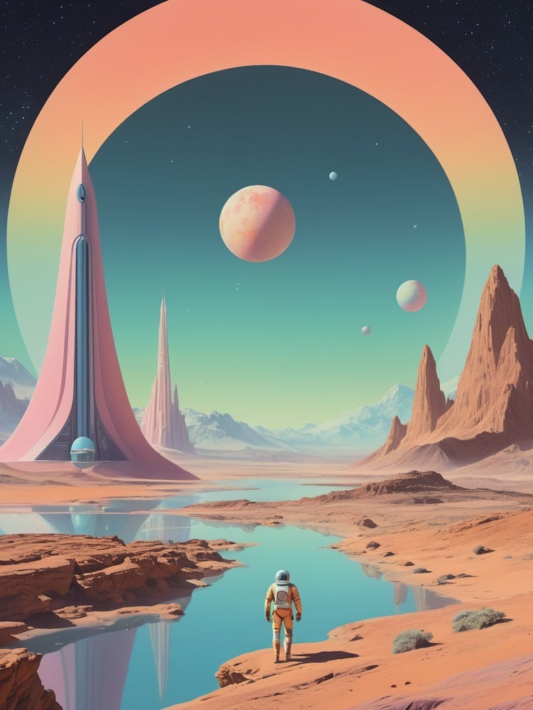 Alien Landscape vintage retro sci-fi art 1