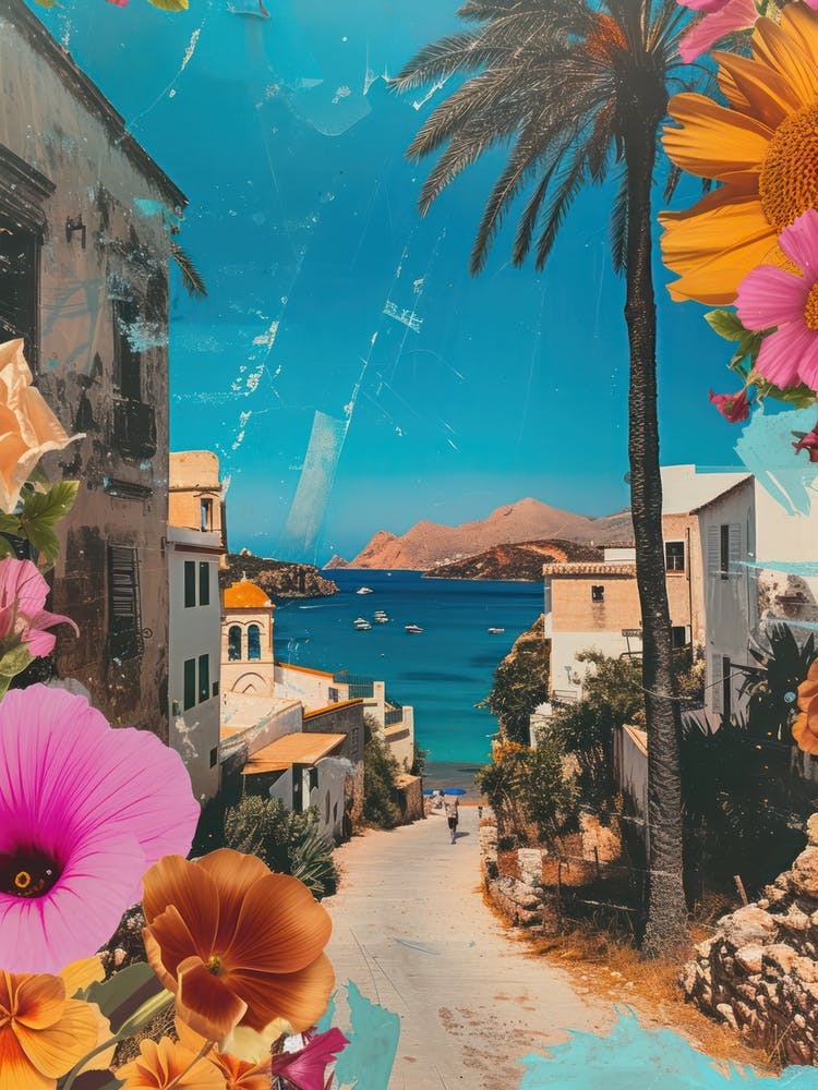 Ibiza   Floral Retro Collage Style 4