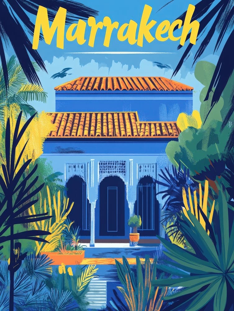 Aihrgdesign Ein Retro-Reiseposter für Marrakesch 3