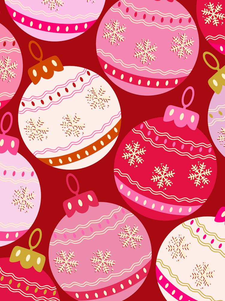 Pink Christmas Baubles