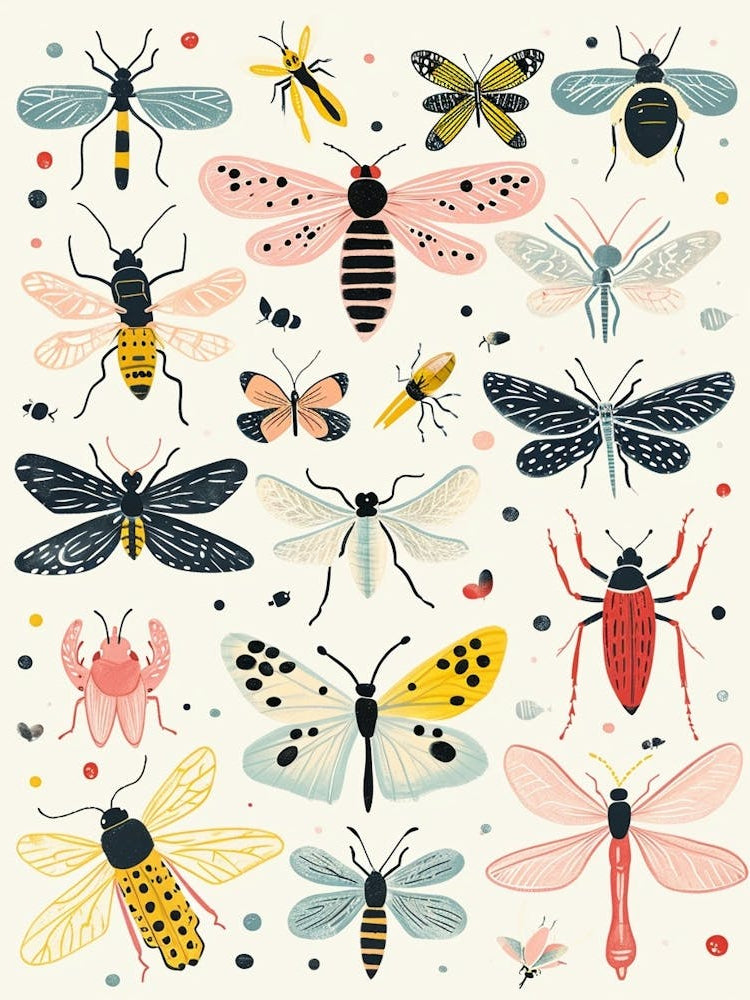 Colourful Insect Illustration Whitefly 13