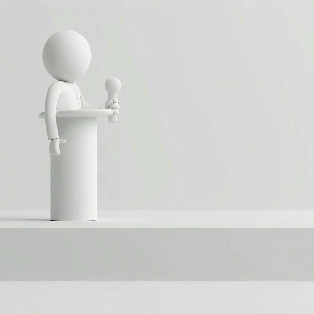 3d Person At Podium