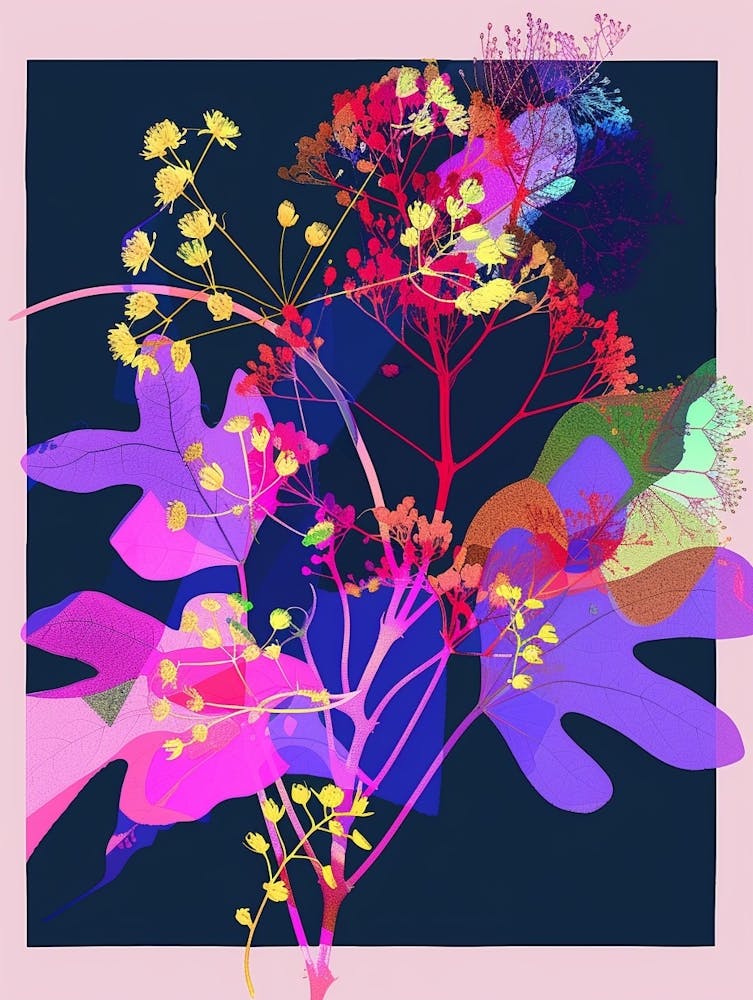 Gypsophila (Baby S Breath) 4 Neon Flower Collage