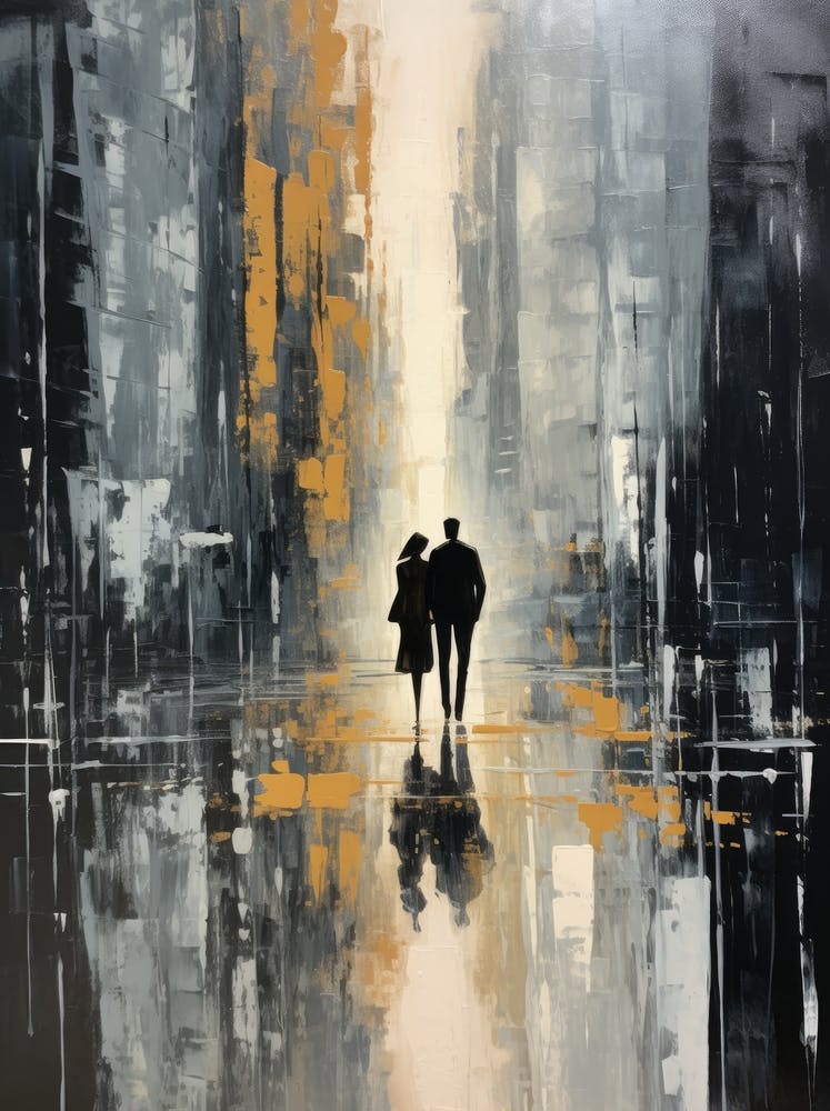 Couple Walking In The Rain 3