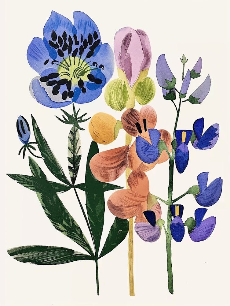 Painted Florals Aconitum 1