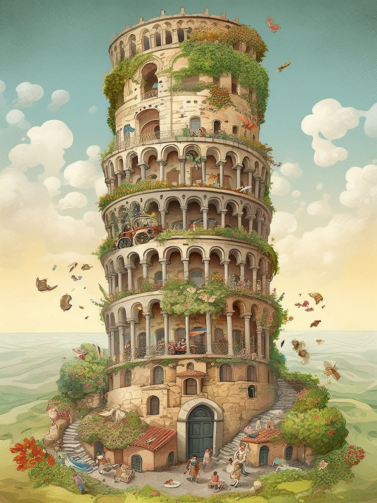 Tower Of Pisa Camille Pissarro Style 3