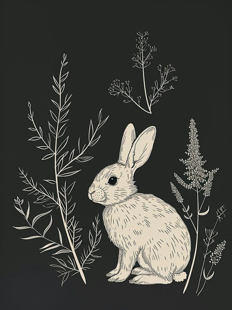 Mini Sable Rabbit Minimal Illustration 3