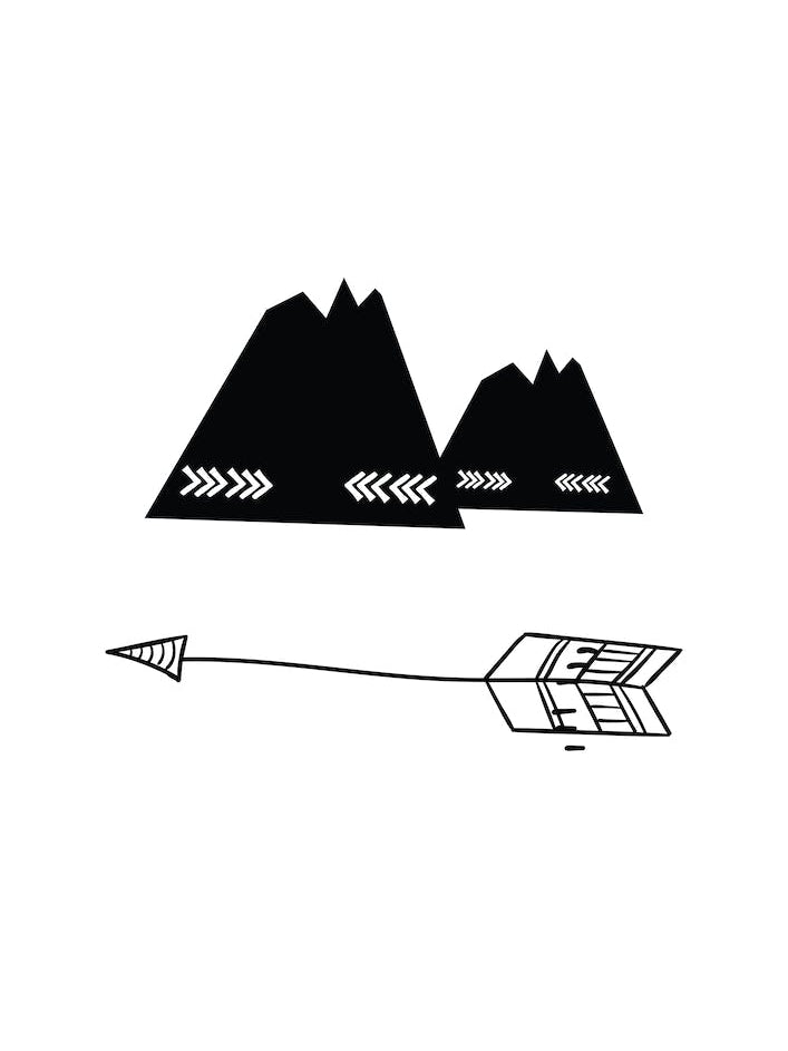 Mountain With Arrow Black